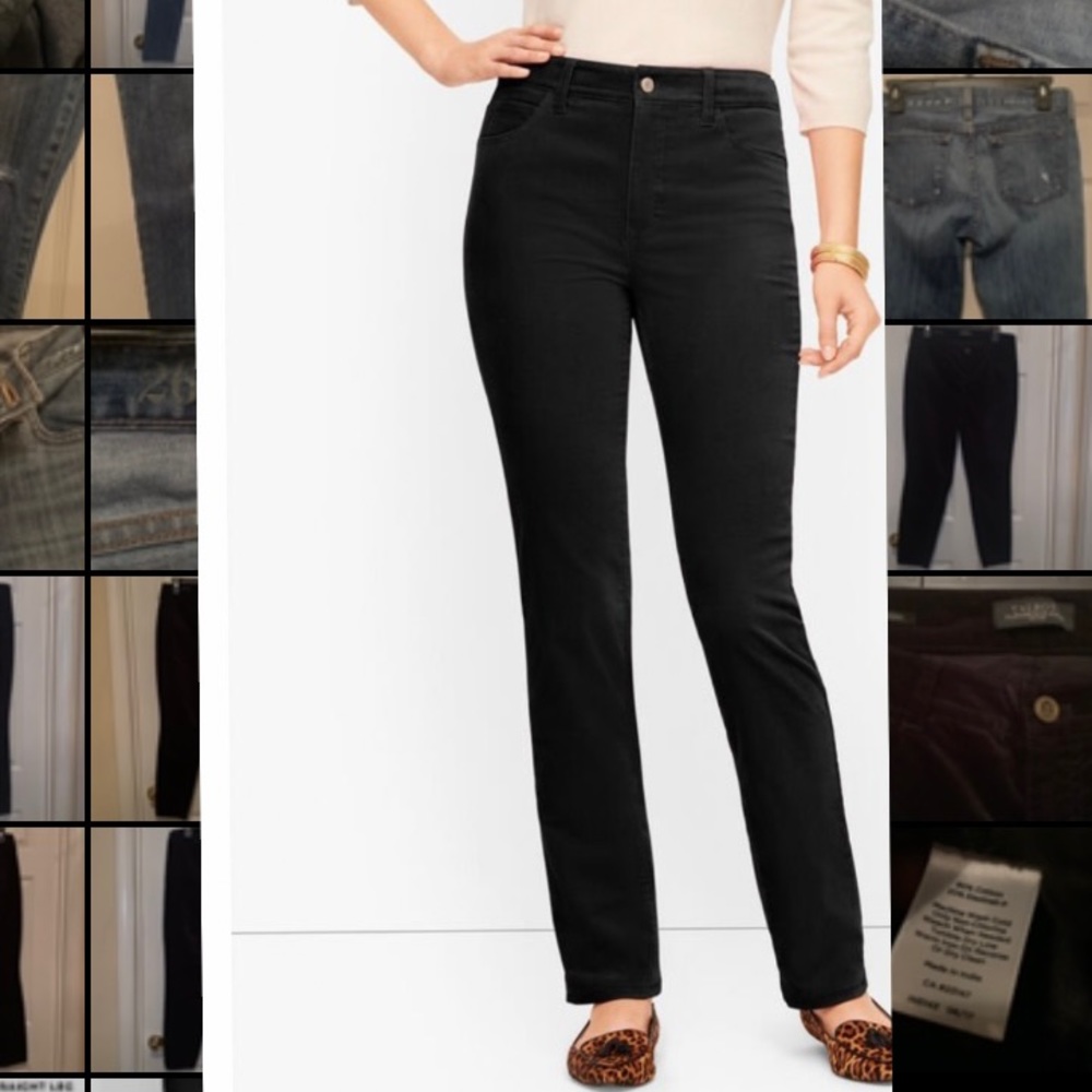 Talbots Flawless Five Pocket Black Crush Velveteen Jeggings